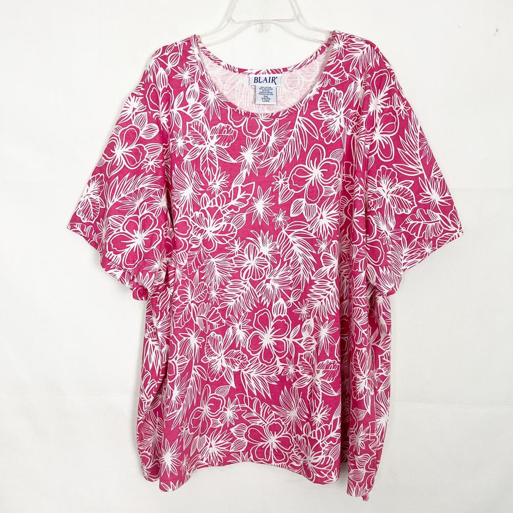 Blair Womens Floral Top 3XL Vintage Casual Everyday Wear Breathable Comfort